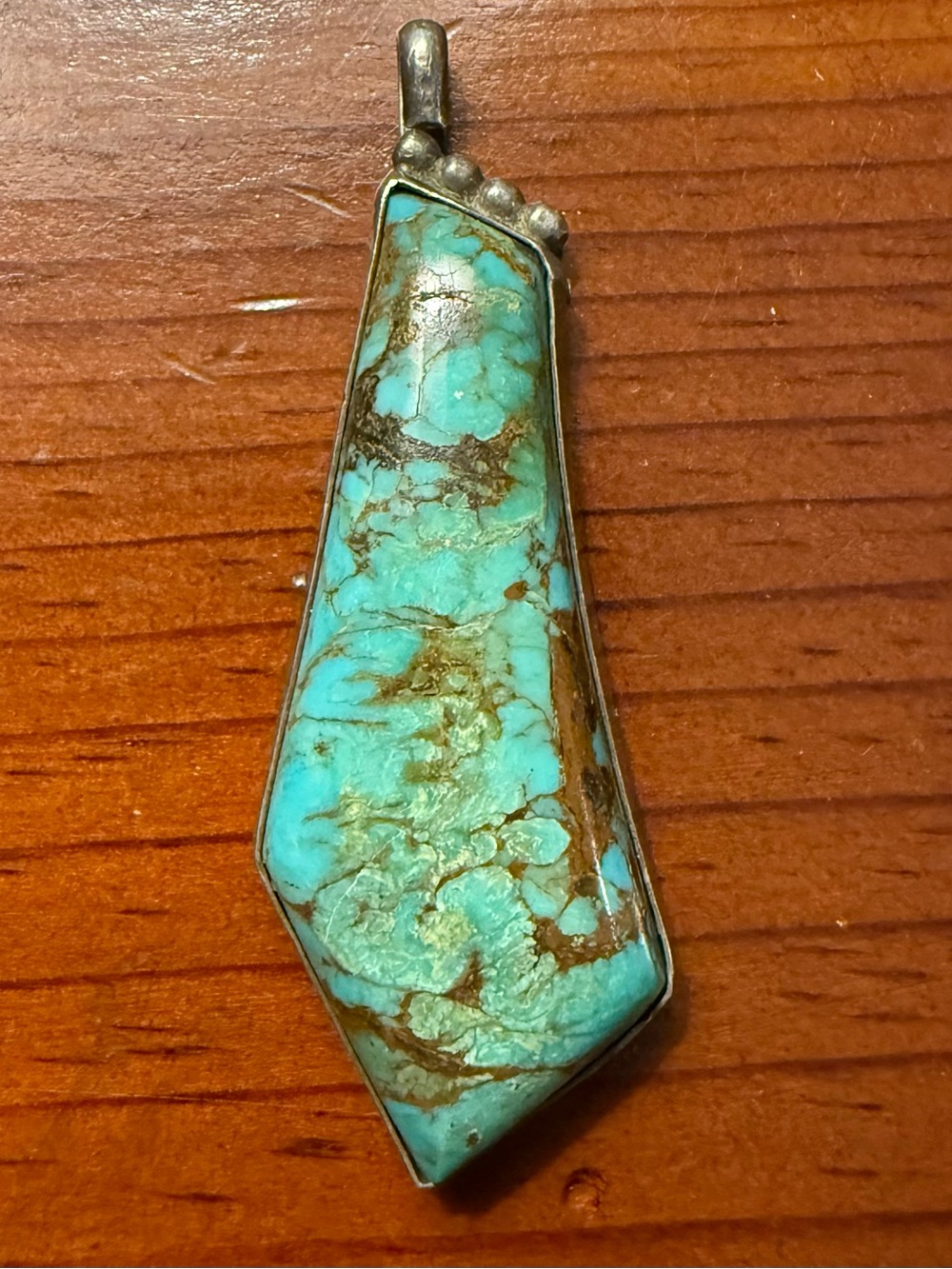 Turquoise Stone Pendant Necklace - Blue Green Royston Turquoise